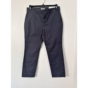 LOFT Women's Girlfriend Chino Gray Stretch Pants Size 12P Slim through The Hip